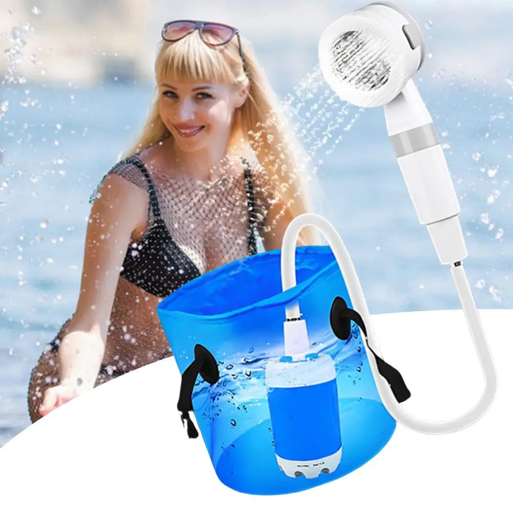 Douche de camping portable, pompe de douche d'extérieur, pompe de douche électrique rechargeable avec affichage numérique intelligent