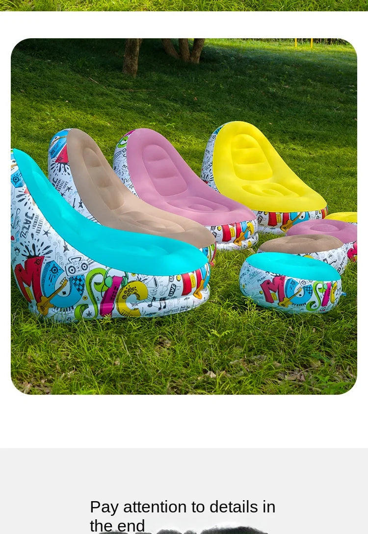 Canapé gonflable d'extérieur DZ, chaise portable pour camping, célébrité Internet, canapé paresseux en peluche épaisse, chambre à coucher, loisirs à domicile, lit pliant 2025