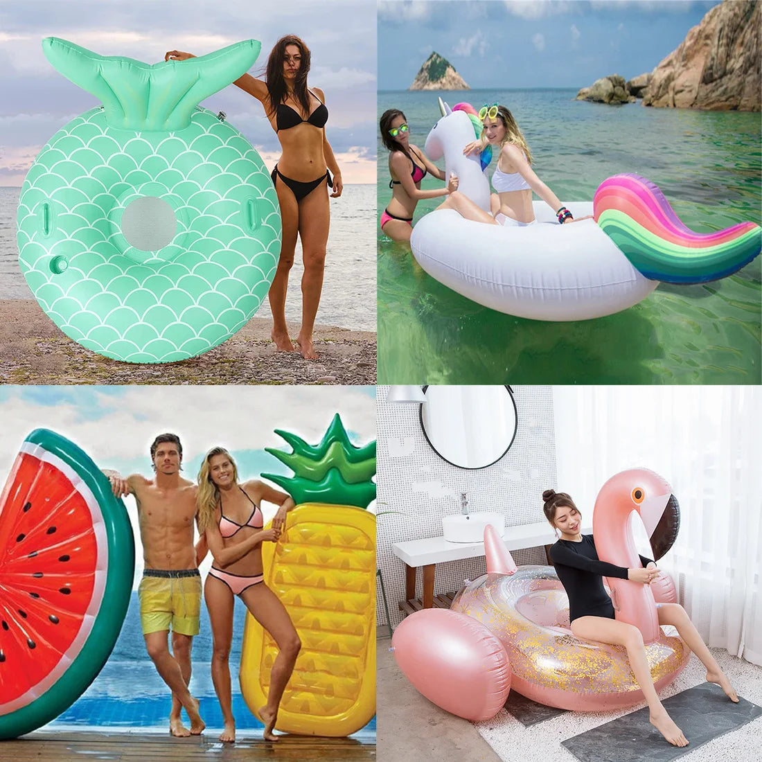 Bouée de natation gonflable licorne, matelas flottant, flotteur d'eau, lit de mer, fauteuil inclinable pour adultes et enfants, jouets de fête à la piscine