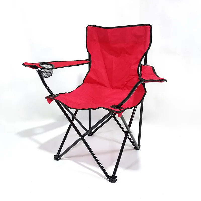 Chaise pliante d'extérieur en tissu Oxford 600D, idéale pour le camping, la pêche, la plage, le dessin, le camping, avec dossier et accoudoirs.