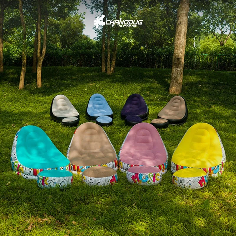 Canapé gonflable d'extérieur DZ, chaise portable pour camping, célébrité Internet, canapé paresseux en peluche épaisse, chambre à coucher, loisirs à domicile, lit pliant 2025