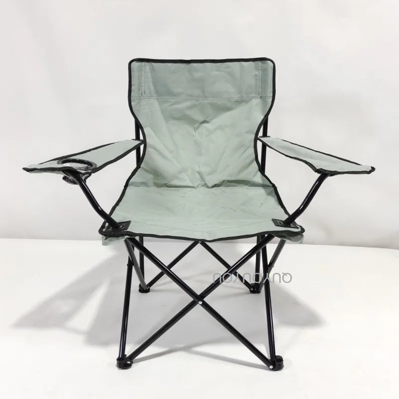 Chaise pliante d'extérieur en tissu Oxford 600D, idéale pour le camping, la pêche, la plage, le dessin, le camping, avec dossier et accoudoirs.