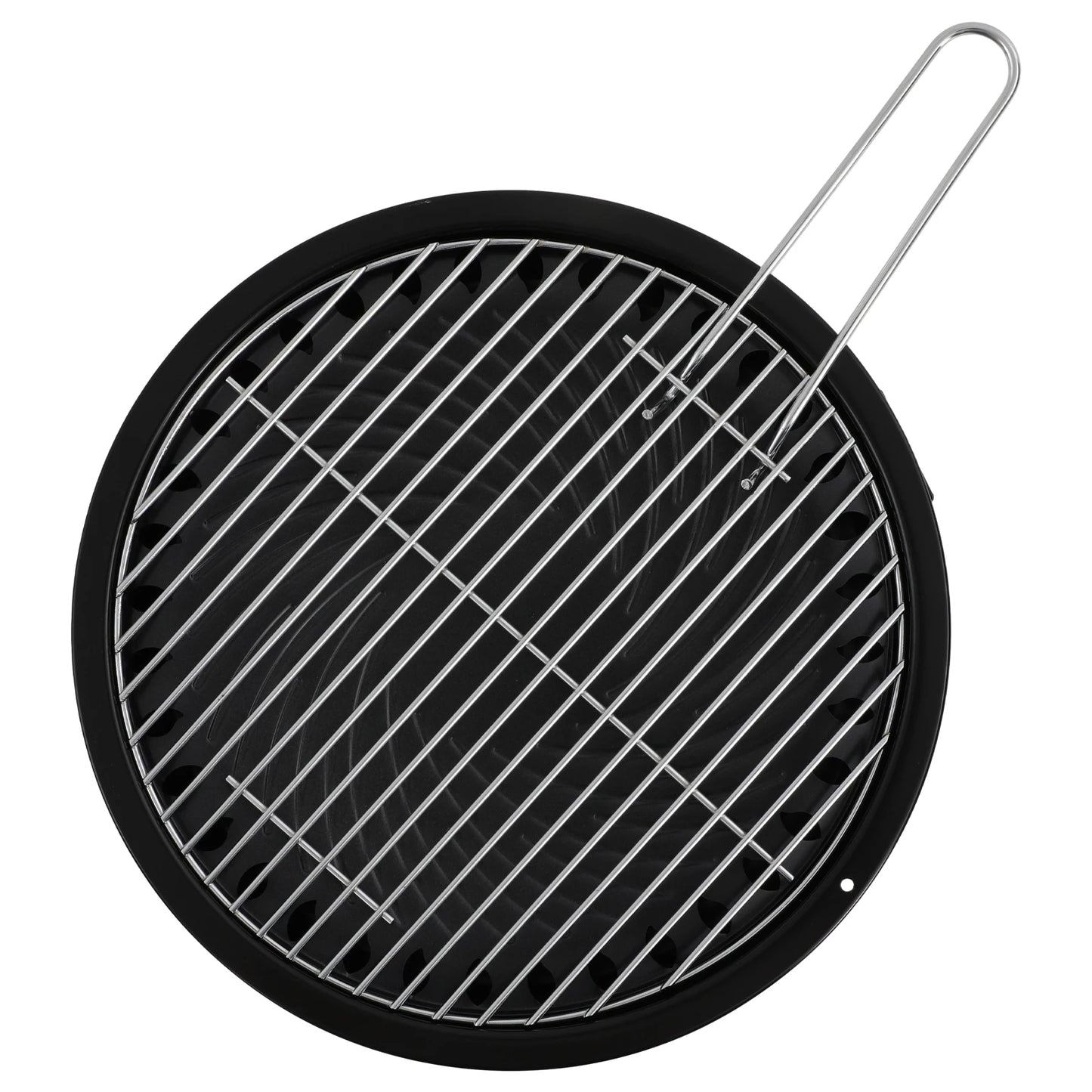 Barbecue à charbon portable pliable à 3 pieds de 35,5 cm avec filet et bac à cendres pour camping, pique-nique et fêtes