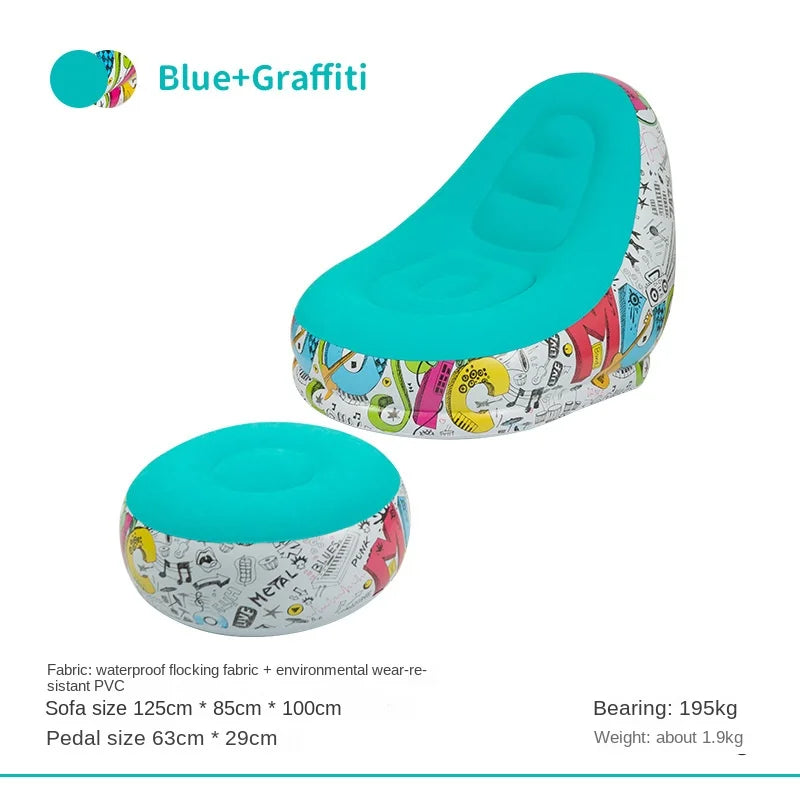 Canapé gonflable d'extérieur DZ, chaise portable pour camping, célébrité Internet, canapé paresseux en peluche épaisse, chambre à coucher, loisirs à domicile, lit pliant 2025