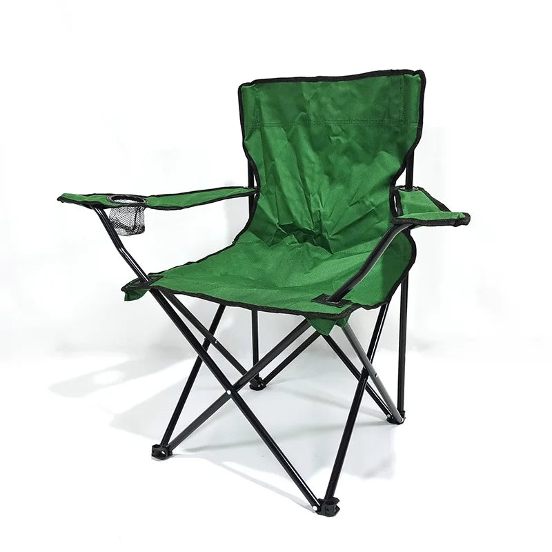 Chaise pliante d'extérieur en tissu Oxford 600D, idéale pour le camping, la pêche, la plage, le dessin, le camping, avec dossier et accoudoirs.