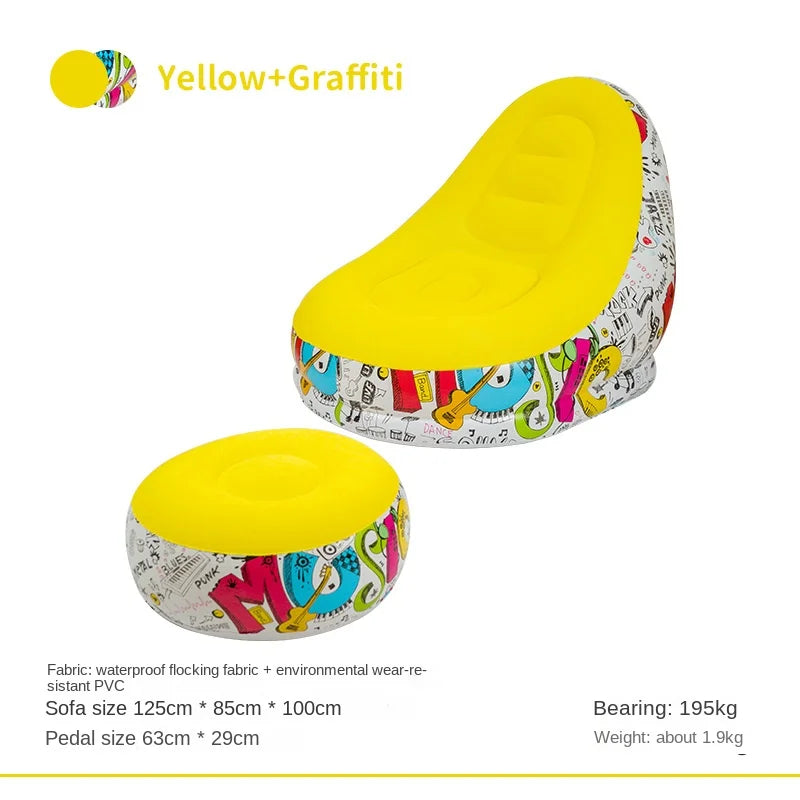 Canapé gonflable d'extérieur DZ, chaise portable pour camping, célébrité Internet, canapé paresseux en peluche épaisse, chambre à coucher, loisirs à domicile, lit pliant 2025