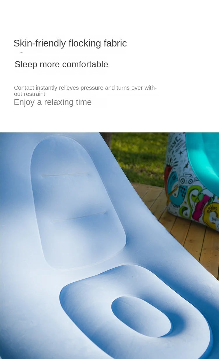Canapé gonflable d'extérieur DZ, chaise portable pour camping, célébrité Internet, canapé paresseux en peluche épaisse, chambre à coucher, loisirs à domicile, lit pliant 2025