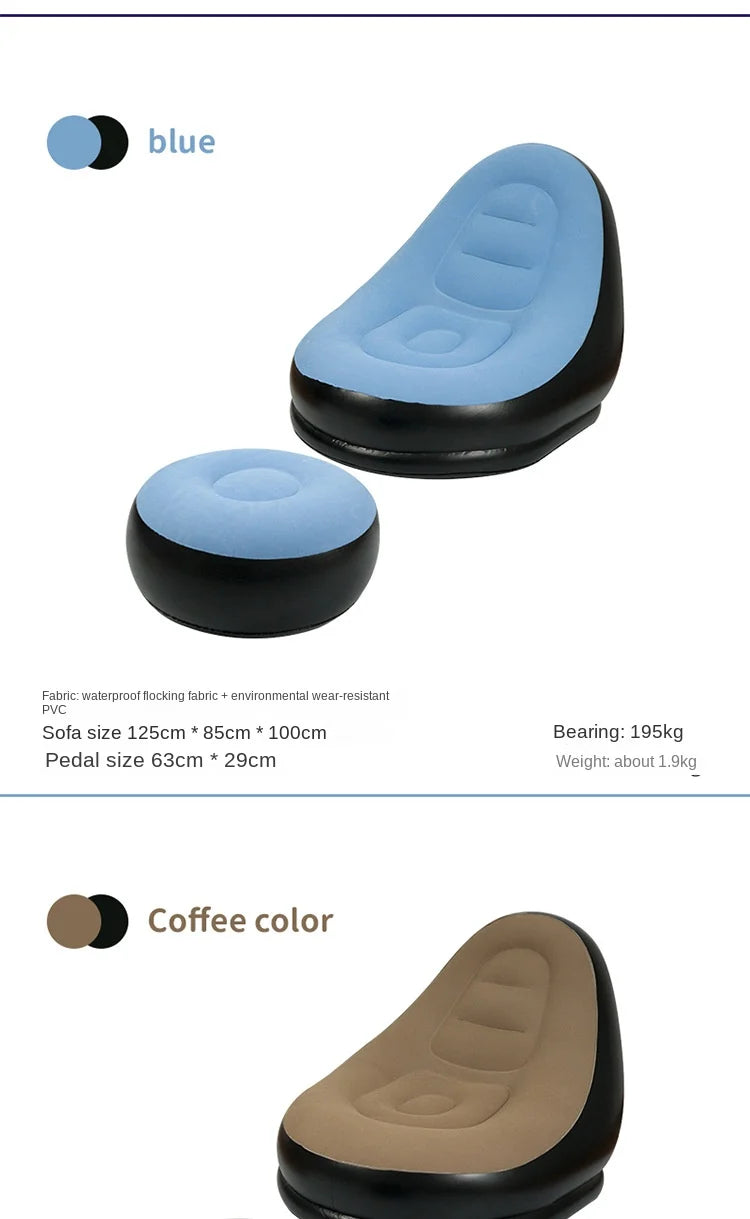 Canapé gonflable d'extérieur DZ, chaise portable pour camping, célébrité Internet, canapé paresseux en peluche épaisse, chambre à coucher, loisirs à domicile, lit pliant 2025