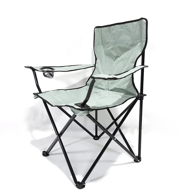 Chaise pliante d'extérieur en tissu Oxford 600D, idéale pour le camping, la pêche, la plage, le dessin, le camping, avec dossier et accoudoirs.