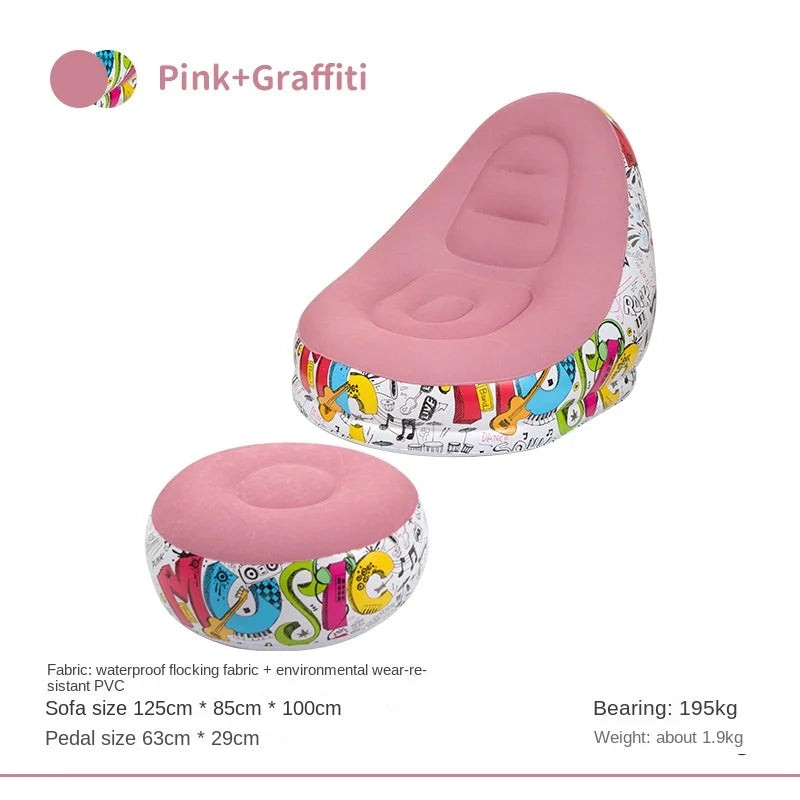 Canapé gonflable d'extérieur DZ, chaise portable pour camping, célébrité Internet, canapé paresseux en peluche épaisse, chambre à coucher, loisirs à domicile, lit pliant 2025