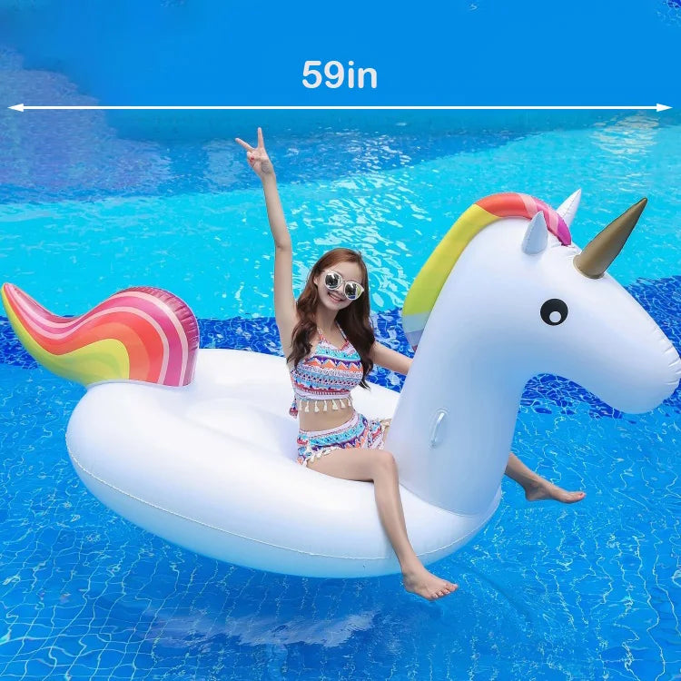 Bouée de natation gonflable licorne, matelas flottant, flotteur d'eau, lit de mer, fauteuil inclinable pour adultes et enfants, jouets de fête à la piscine