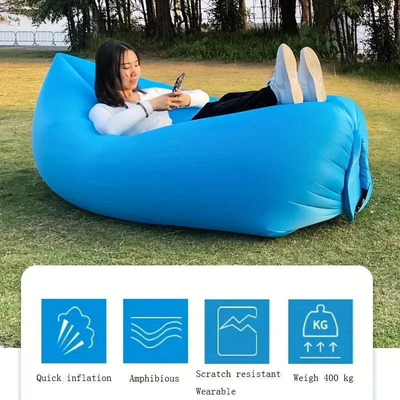 Canapé gonflable DIZETION, sac de couchage portable pour camping, festival de musique, inclinable