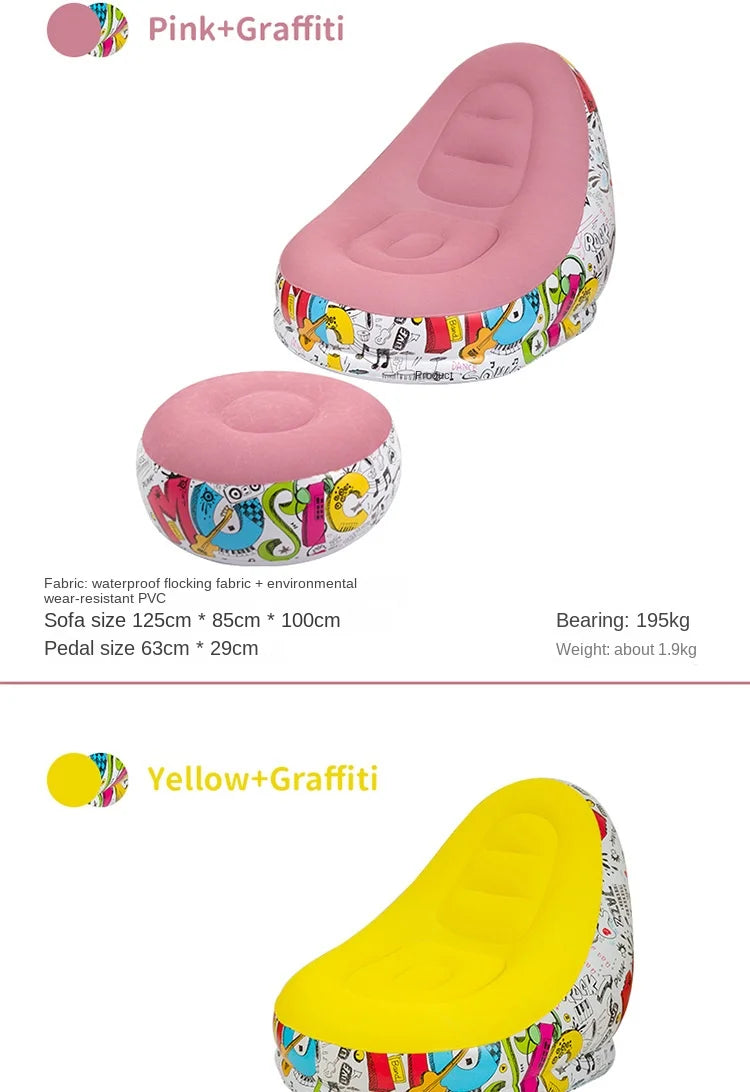 Canapé gonflable d'extérieur DZ, chaise portable pour camping, célébrité Internet, canapé paresseux en peluche épaisse, chambre à coucher, loisirs à domicile, lit pliant 2025