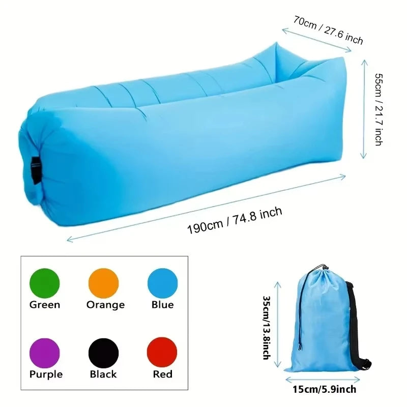 Canapé gonflable DIZETION, sac de couchage portable pour camping, festival de musique, inclinable