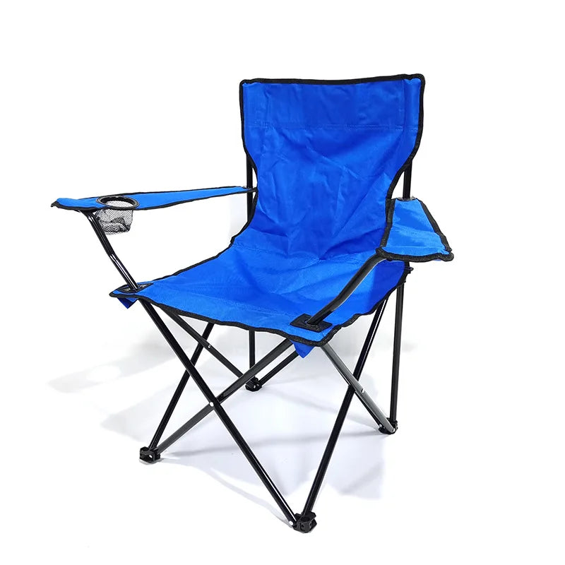 Chaise pliante d'extérieur en tissu Oxford 600D, idéale pour le camping, la pêche, la plage, le dessin, le camping, avec dossier et accoudoirs.