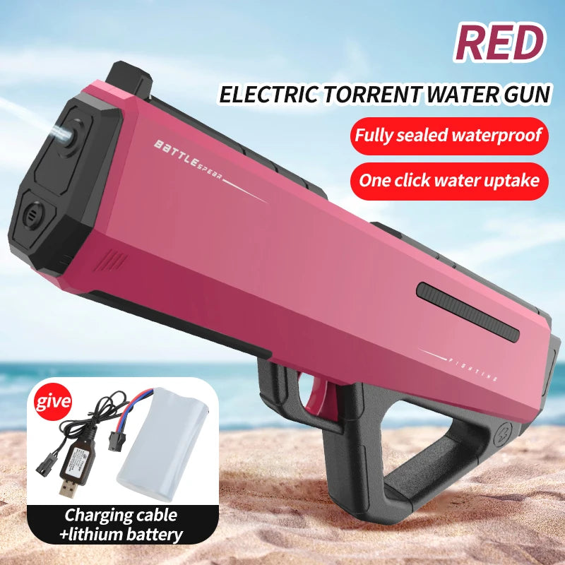 Pistolet à eau électrique haute pression pour enfants, jouet pour l'été, jeux de combat en piscine, jouets d'eau pour enfants, cadeau
