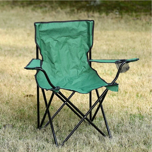 Chaise pliante d'extérieur en tissu Oxford 600D, idéale pour le camping, la pêche, la plage, le dessin, le camping, avec dossier et accoudoirs.