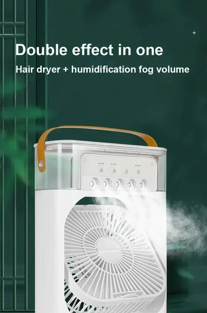 Nouveau ventilateur 3 en 1, climatiseur domestique, petit refroidisseur d'air, veilleuse LED, humidificateur portable, réglage de l'air, ventilateur de bureau et de maison