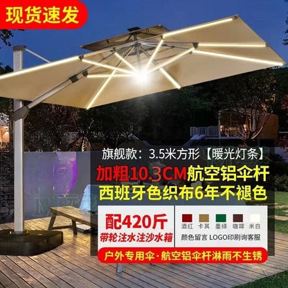 Parasol de jardin grand parasol de plage patio pique-nique à motifs patio extérieur avec base solaire à lumière LED vente en gros dropshipping