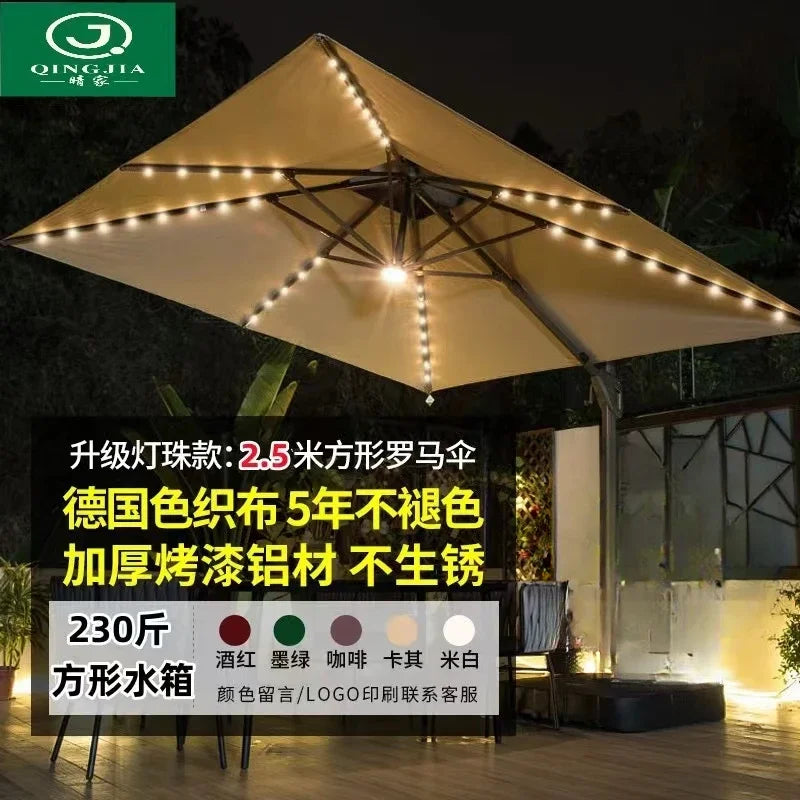 Parasol de jardin grand parasol de plage patio pique-nique à motifs patio extérieur avec base solaire à lumière LED vente en gros dropshipping