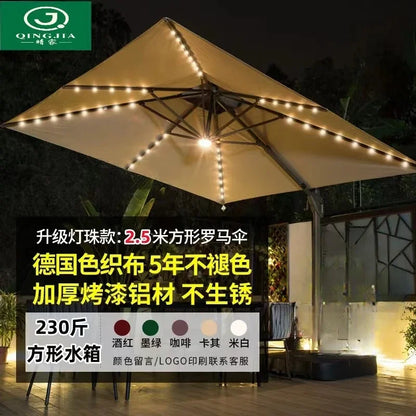 Parasol de jardin grand parasol de plage patio pique-nique à motifs patio extérieur avec base solaire à lumière LED vente en gros dropshipping