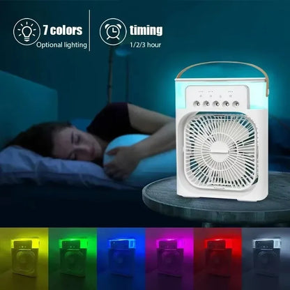 Nouveau ventilateur 3 en 1, climatiseur domestique, petit refroidisseur d'air, veilleuse LED, humidificateur portable, réglage de l'air, ventilateur de bureau et de maison