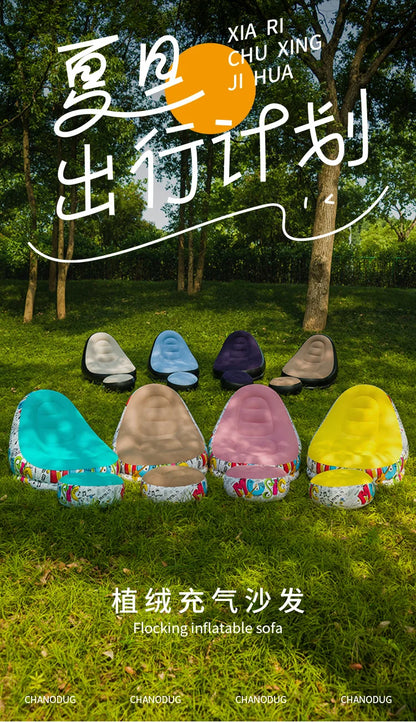 Canapé gonflable d'extérieur DZ, chaise portable pour camping, célébrité Internet, canapé paresseux en peluche épaisse, chambre à coucher, loisirs à domicile, lit pliant 2025