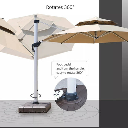Parasol de jardin grand parasol de plage patio pique-nique à motifs patio extérieur avec base solaire à lumière LED vente en gros dropshipping