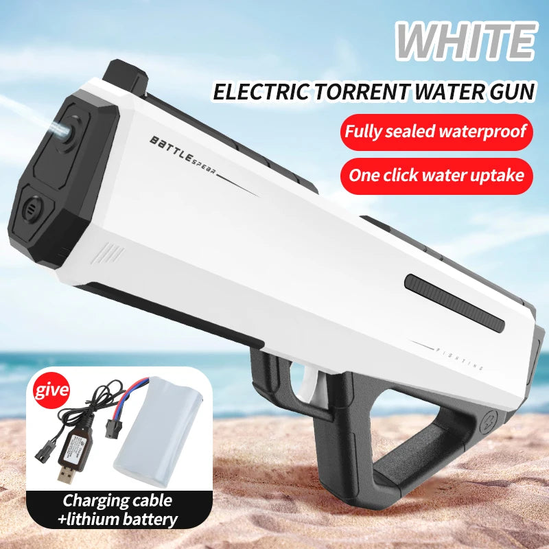 Pistolet à eau électrique haute pression pour enfants, jouet pour l'été, jeux de combat en piscine, jouets d'eau pour enfants, cadeau