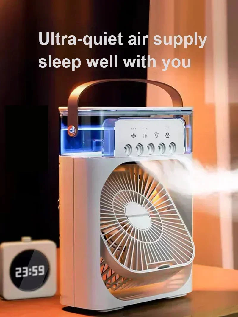 Nouveau ventilateur 3 en 1, climatiseur domestique, petit refroidisseur d'air, veilleuse LED, humidificateur portable, réglage de l'air, ventilateur de bureau et de maison