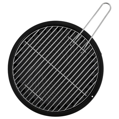 Barbecue à charbon portable pliable à 3 pieds de 35,5 cm avec filet et bac à cendres pour camping, pique-nique et fêtes