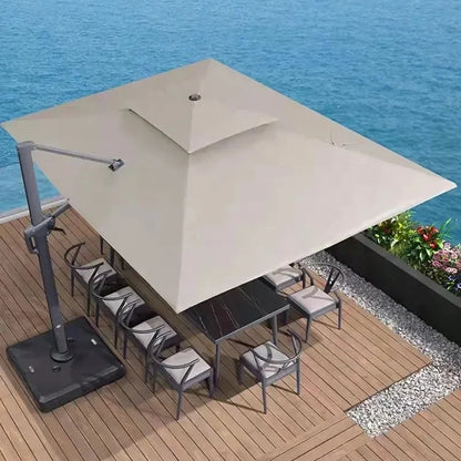 Parasol de jardin grand parasol de plage patio pique-nique à motifs patio extérieur avec base solaire à lumière LED vente en gros dropshipping