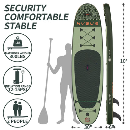 Planche de stand up paddle gonflable ultra-légère pour tous niveaux avec accessoires (sans pompe), pagaie, ailerons et kit de réparation