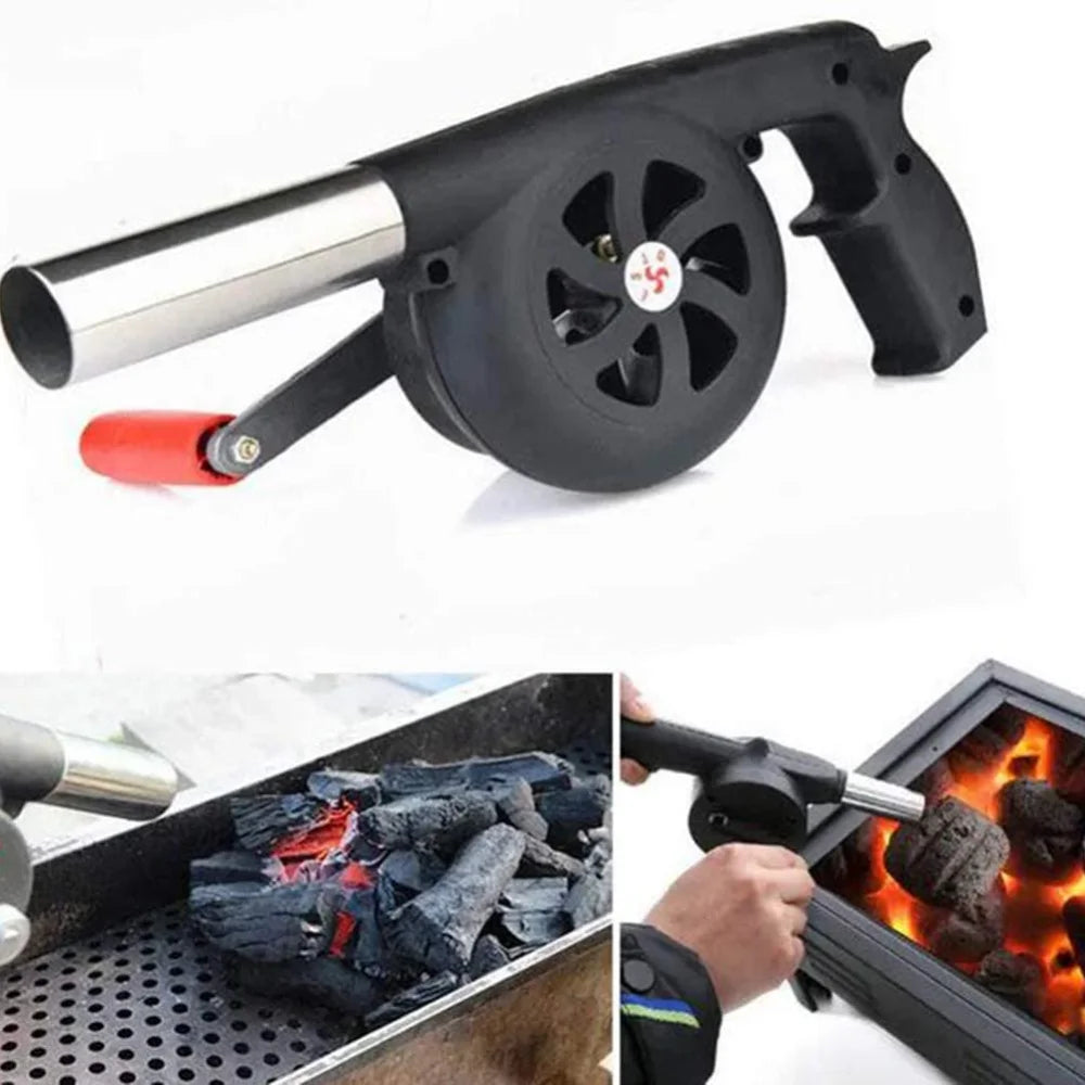 Ventilateur de barbecue de cuisine en plein air Ventilateur à manivelle portable Souffleur d'air Gril Pique-nique Camping Réchaud Accessoires Outils de barbecue