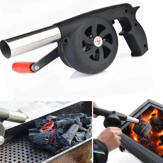 Ventilateur de barbecue de cuisine en plein air Ventilateur à manivelle portable Souffleur d'air Gril Pique-nique Camping Réchaud Accessoires Outils de barbecue