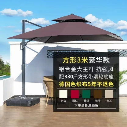 Parasol de jardin grand parasol de plage patio pique-nique à motifs patio extérieur avec base solaire à lumière LED vente en gros dropshipping