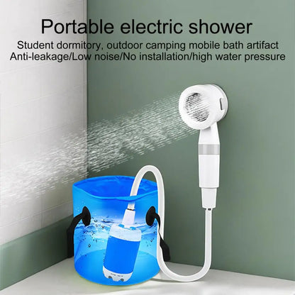 Douche de camping portable, pompe de douche d'extérieur, pompe de douche électrique rechargeable avec affichage numérique intelligent