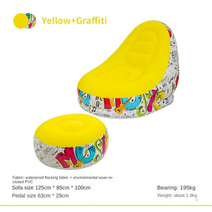 Canapé gonflable d'extérieur DZ, chaise portable pour camping, célébrité Internet, canapé paresseux en peluche épaisse, chambre à coucher, loisirs à domicile, lit pliant 2025