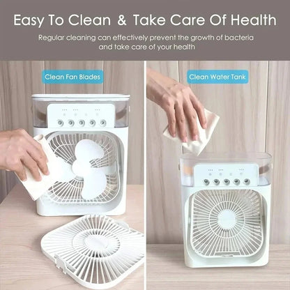 Nouveau ventilateur 3 en 1, climatiseur domestique, petit refroidisseur d'air, veilleuse LED, humidificateur portable, réglage de l'air, ventilateur de bureau et de maison