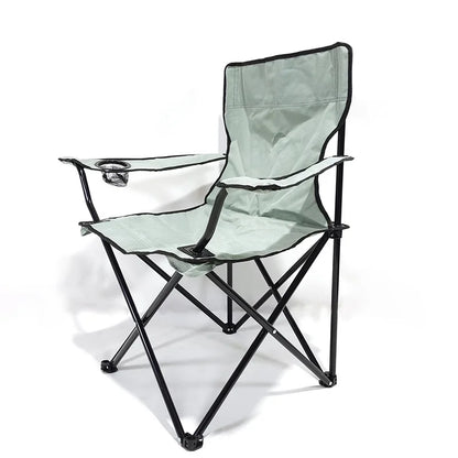 Chaise pliante d'extérieur en tissu Oxford 600D, idéale pour le camping, la pêche, la plage, le dessin, le camping, avec dossier et accoudoirs.