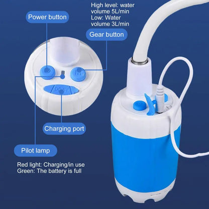 Douche de camping portable, pompe de douche d'extérieur, pompe de douche électrique rechargeable avec affichage numérique intelligent