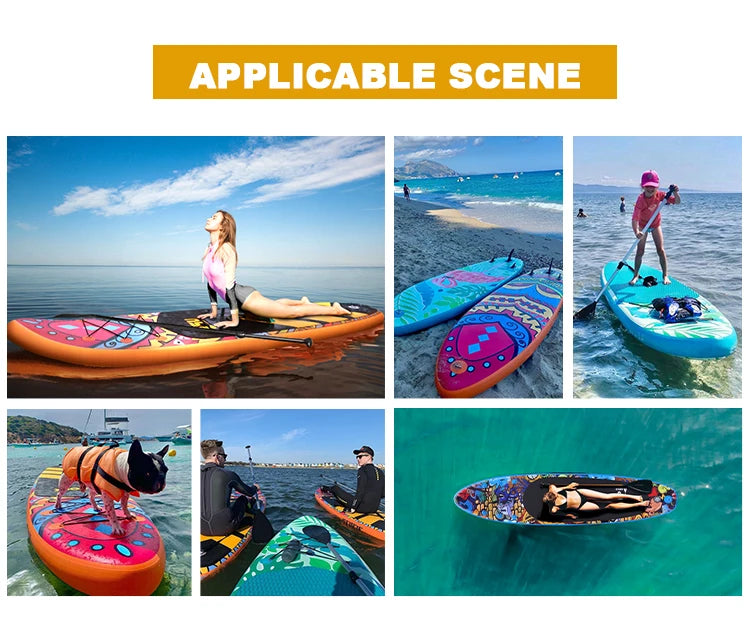 Planche de stand up paddle gonflable ultra-légère pour tous niveaux avec accessoires (sans pompe), pagaie, ailerons et kit de réparation