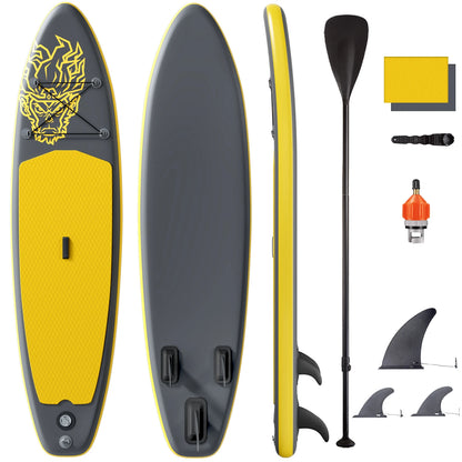 Planche de stand up paddle gonflable ultra-légère pour tous niveaux avec accessoires (sans pompe), pagaie, ailerons et kit de réparation