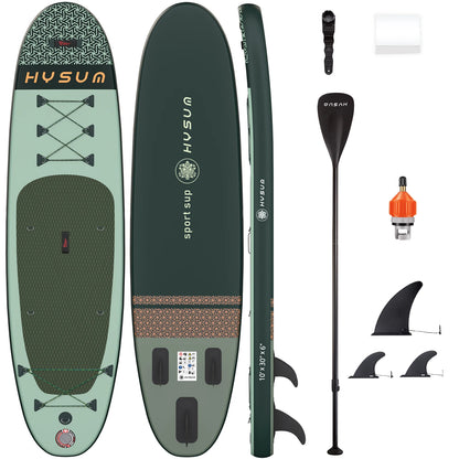 Planche de stand up paddle gonflable ultra-légère pour tous niveaux avec accessoires (sans pompe), pagaie, ailerons et kit de réparation