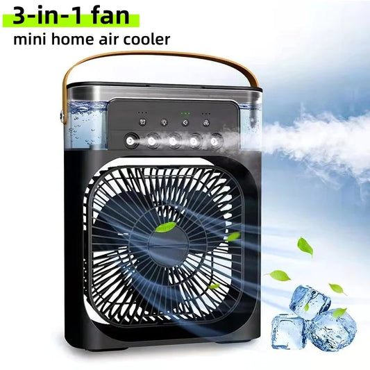 Nouveau ventilateur 3 en 1, climatiseur domestique, petit refroidisseur d'air, veilleuse LED, humidificateur portable, réglage de l'air, ventilateur de bureau et de maison