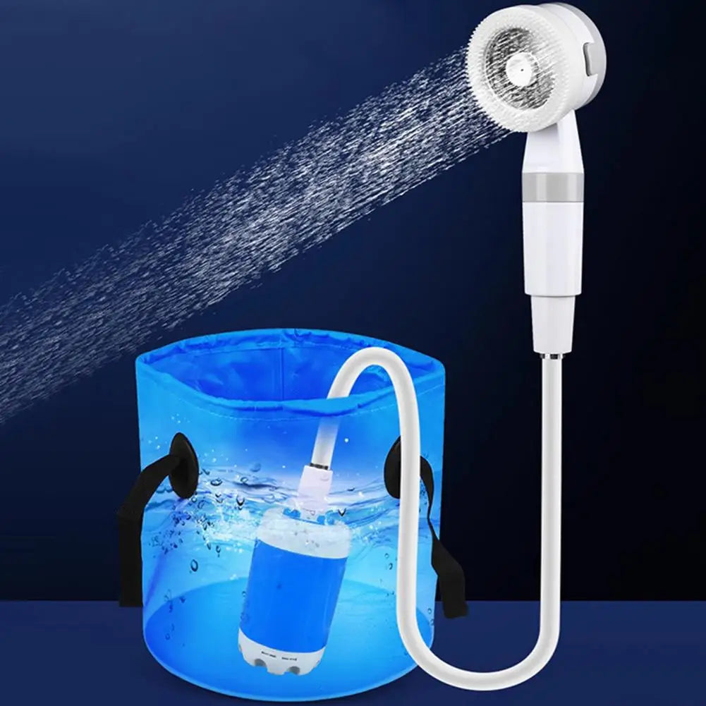 Douche de camping portable, pompe de douche d'extérieur, pompe de douche électrique rechargeable avec affichage numérique intelligent