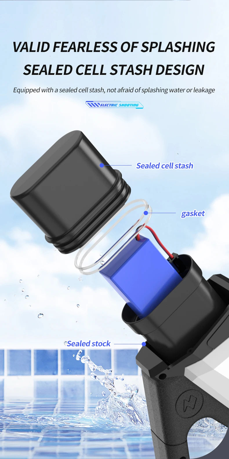 Pistolet à eau électrique haute pression pour enfants, jouet pour l'été, jeux de combat en piscine, jouets d'eau pour enfants, cadeau