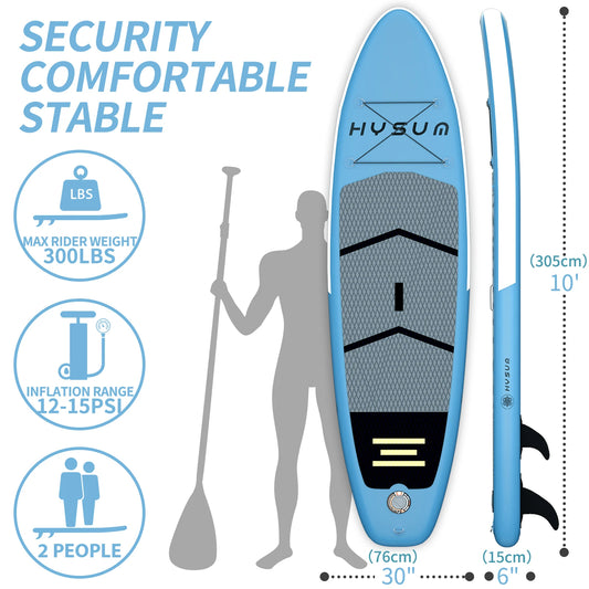 Planche de stand up paddle gonflable ultra-légère pour tous niveaux avec accessoires (sans pompe), pagaie, ailerons et kit de réparation