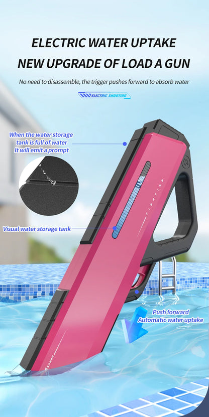 Pistolet à eau électrique haute pression pour enfants, jouet pour l'été, jeux de combat en piscine, jouets d'eau pour enfants, cadeau